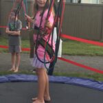Lydia doing some bungee jumping at one of her fundraising events