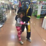 Lydia after meeting some Pacers and dancing with boomer at Kroger