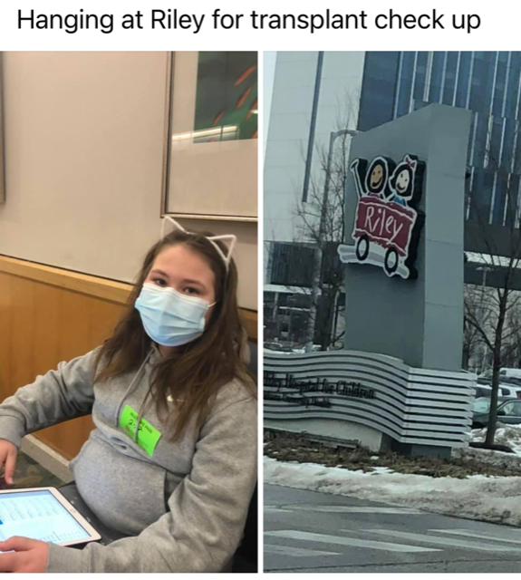 Lydia getting her routine labs & check up at Riley