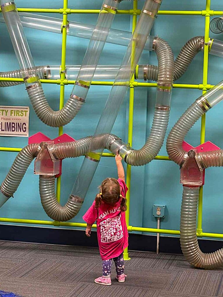 Little girl pointing