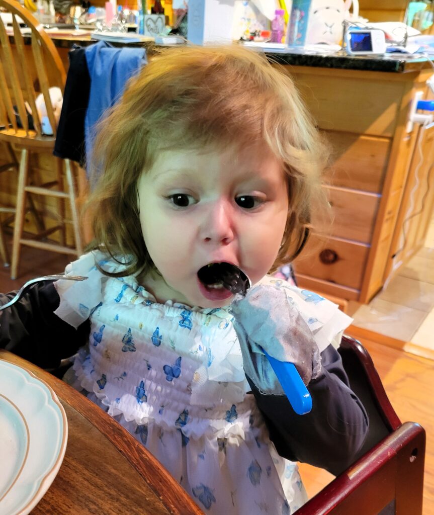 Little girl eating